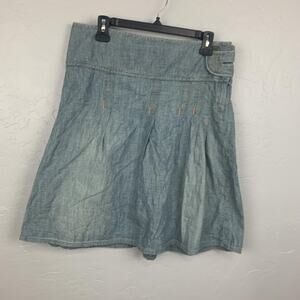 Y2K G-Star RAW Skirt Womens Medium Blue Denim Pleated A Line Casual Mini Length